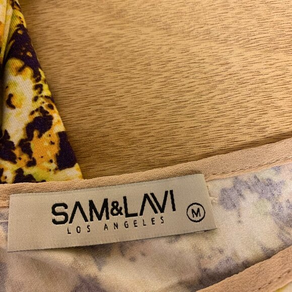 SAM & LAVI Dress Dark Cottagecore Floral Bodycon Column Stretchy Womens SZ M - Picture 6 of 10